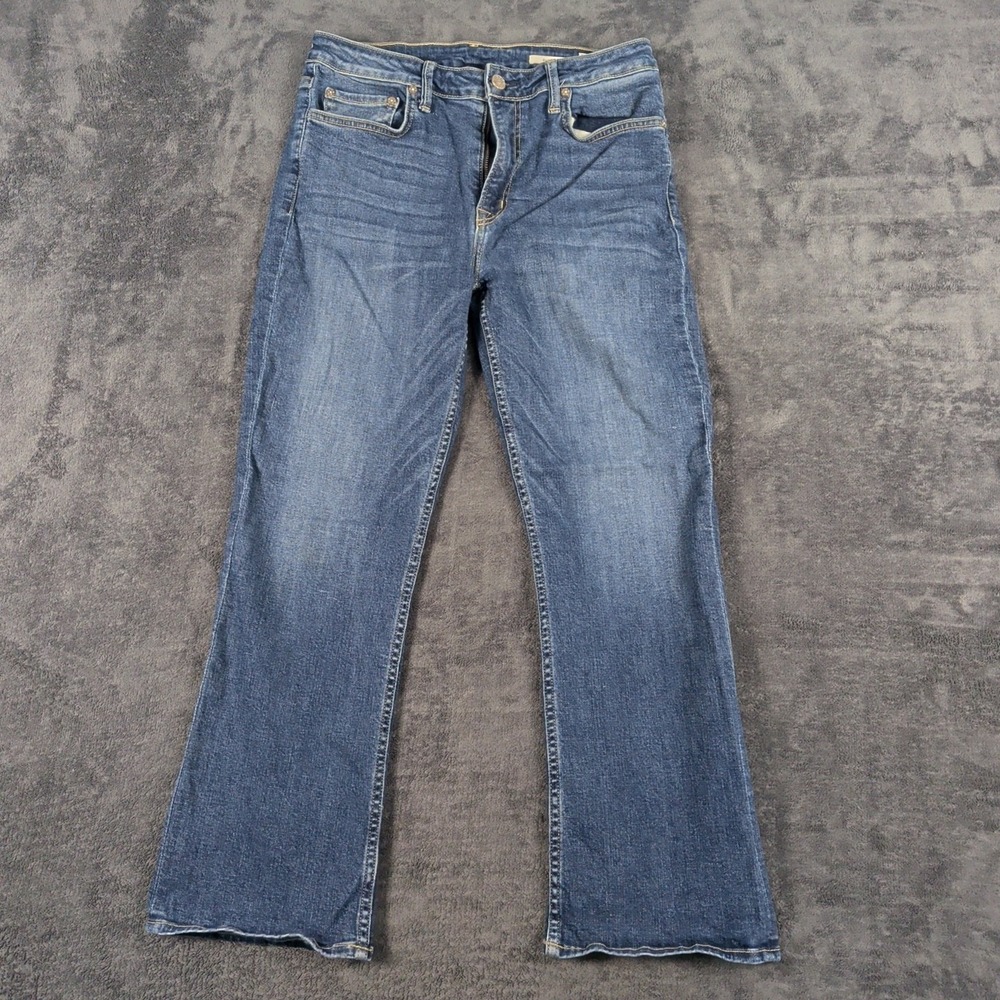 Womens NOEND USA Made Kick Flare Blue Jeans Sz 30